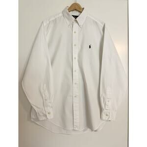 Ralph Lauren Yarmouth White Oxford Shirt Mens Size 16-34 100% Cotton